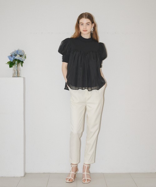 MIRO AMURETTE（ミロアミュレット）の「organdy peplum blouse/オーガンジーペプラムブラウス（シャツ/ブラウス・レディース・ホワイト/ブラック・FREE）」の20枚目の写真