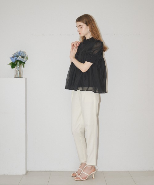 MIRO AMURETTE（ミロアミュレット）の「organdy peplum blouse/オーガンジーペプラムブラウス（シャツ/ブラウス・レディース・ホワイト/ブラック・FREE）」の21枚目の写真