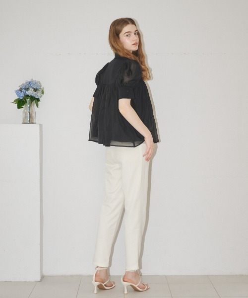 MIRO AMURETTE（ミロアミュレット）の「organdy peplum blouse/オーガンジーペプラムブラウス（シャツ/ブラウス・レディース・ホワイト/ブラック・FREE）」の22枚目の写真