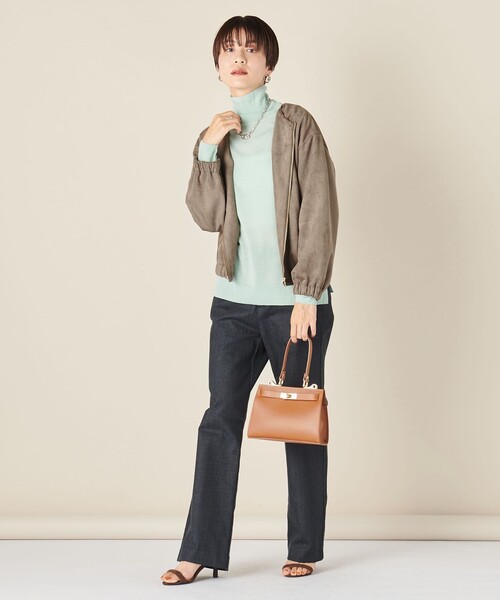 【美品】NOLLEY'S ウォッシャブルダンボールスエード ジップブルゾン　M セール】ウォッシャブルダンボールスエード ジップブルゾン