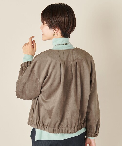 セール】ウォッシャブルダンボールスエード ジップブルゾン（ブルゾン