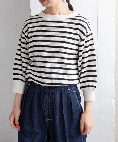 FORK&SPOON（フォークアンドスプーン）の「FORK&SPOON　変形ワッフルギャザースリーブプルオーバー（Tシャツ/カットソー・レディース・アイボリー/ホワイト系その他/ライトグレー・1）」の16枚目の写真