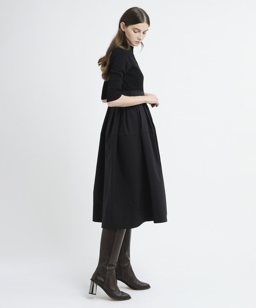 エストネーション コンビニットワンピース ブラック ロング 洗える ESTNATION（エストネーション）の「【WEB限定】ESTNATION / ウエスト