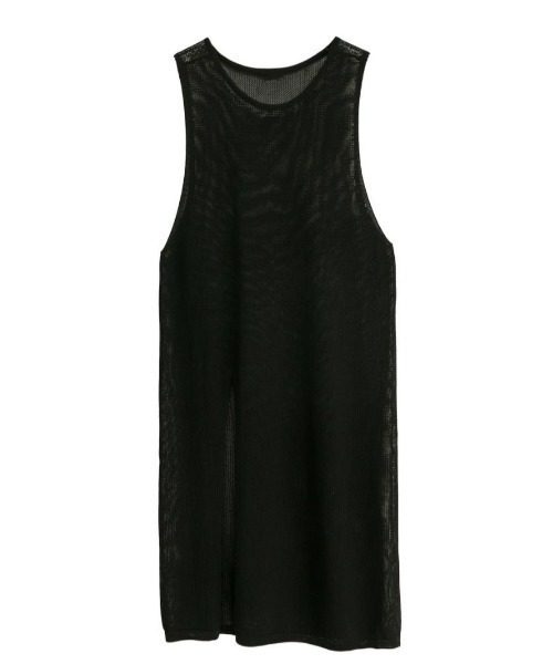 ISOOK(アイスー)の「Slit design mesh knit one-piece(chiica select) / スリットデザインメッシュニットワンピース(ワンピース・レディース・ブラック/アイボリー・FREE)」の9枚目の写真