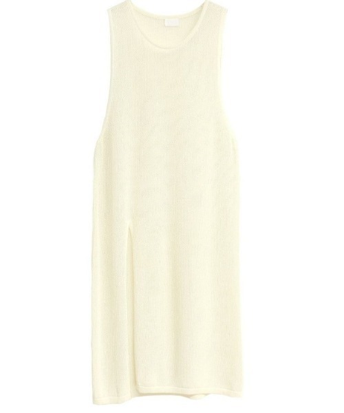 ISOOK(アイスー)の「Slit design mesh knit one-piece(chiica select) / スリットデザインメッシュニットワンピース(ワンピース・レディース・ブラック/アイボリー・FREE)」の10枚目の写真