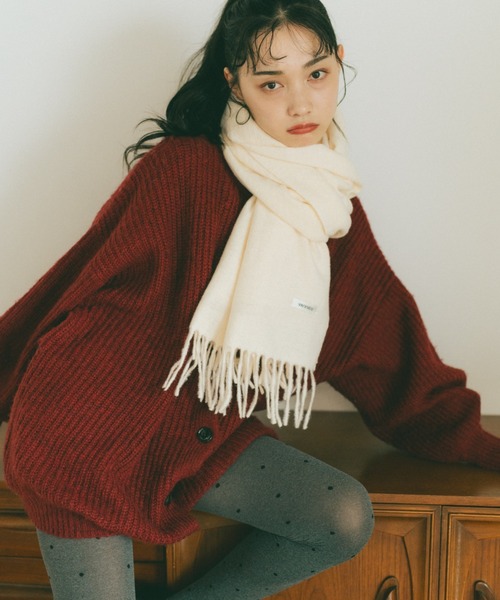 VANNIE U(ヴァニーユー)の「ミックスオーバーニットカーディガン(ニット/セーター・レディース・グリーン/ベージュ/ピンク/ブルー/レッド/ネイビー/アイボリー・FREE)」の22枚目の写真