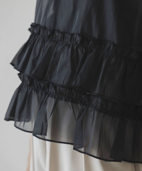 rectangle（レクタングル）の「シアーチュールトップス（シャツ/ブラウス・レディース・グレー/ブラック/アイボリー・FREE）」の5枚目の写真