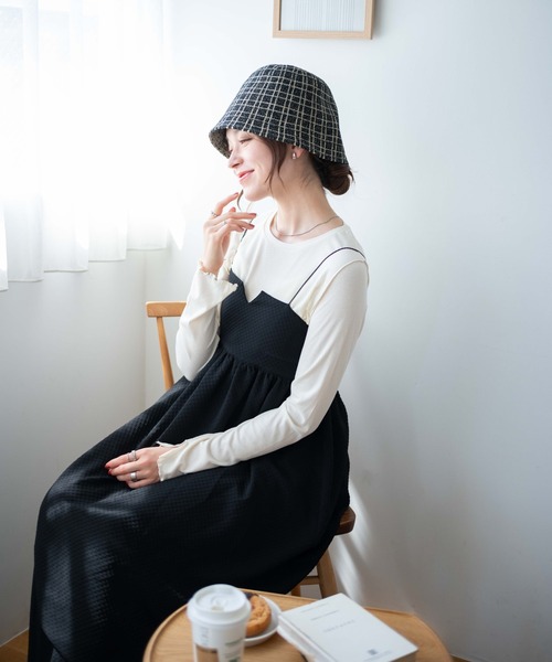 WEGO（ウィゴー）の「WEGO/ツイードクローシュハット（ハット・レディース・ホワイト/ブラック・FREE）」の12枚目の写真