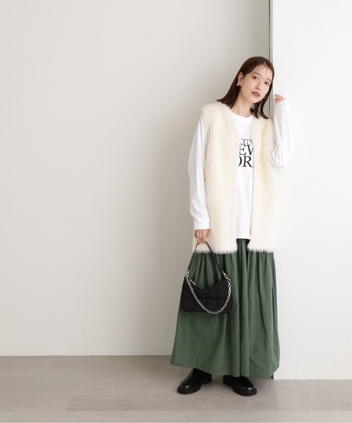 N.（N. Natural Beauty Basic）（エヌエヌナチュラルビューティーベーシック）の「◆フェザーニットベスト（ベスト・レディース・オフホワイト/ベージュ・MEDIUM）」の5枚目の写真