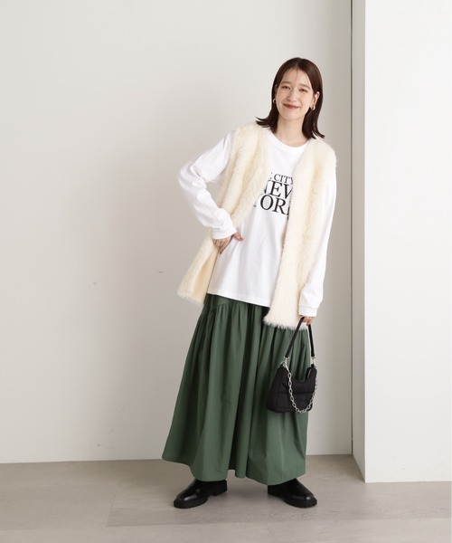 N.（N. Natural Beauty Basic）（エヌエヌナチュラルビューティーベーシック）の「◆フェザーニットベスト（ベスト・レディース・オフホワイト/ベージュ・MEDIUM）」の7枚目の写真