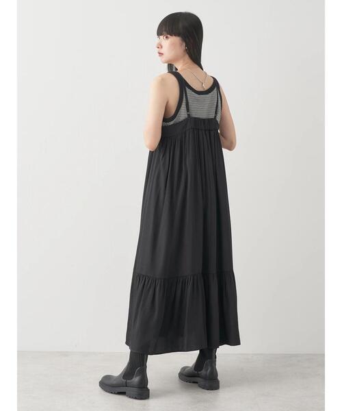 earth music&ecology（アースミュージックアンドエコロジー）の「ティアードキャミワンピース（ワンピース・レディース・ミント/ブラック/キャメル・FREE）」の8枚目の写真