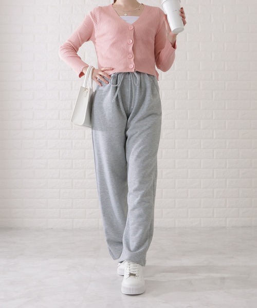 セール】レースアップベルト付フレアスウェットパンツ（スウェット