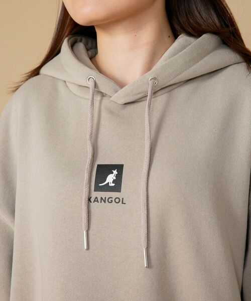 【KANGOL/カンゴール】フェイクレイヤード 袖プリント フードエンボスロゴ ビッグシルエット 裏起毛 フーディー プルオーバーパーカー（パーカー）｜KANGOL（カンゴール）
