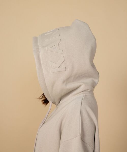 【KANGOL/カンゴール】フェイクレイヤード 袖プリント フードエンボスロゴ ビッグシルエット 裏起毛 フーディー プルオーバーパーカー（パーカー）｜KANGOL（カンゴール）