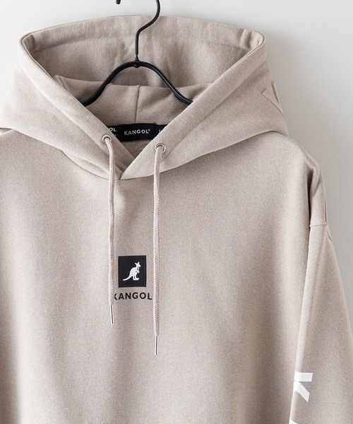 【KANGOL/カンゴール】フェイクレイヤード 袖プリント フードエンボスロゴ ビッグシルエット 裏起毛 フーディー プルオーバーパーカー（パーカー）｜KANGOL（カンゴール）