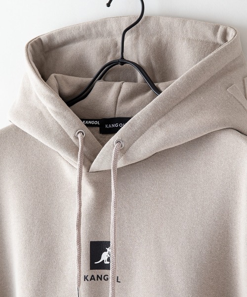 【KANGOL/カンゴール】フェイクレイヤード 袖プリント フードエンボスロゴ ビッグシルエット 裏起毛 フーディー プルオーバーパーカー（パーカー）｜KANGOL（カンゴール）