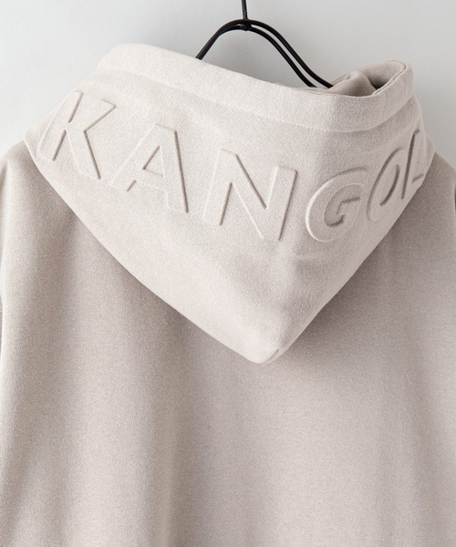 【KANGOL/カンゴール】フェイクレイヤード 袖プリント フードエンボスロゴ ビッグシルエット 裏起毛 フーディー プルオーバーパーカー（パーカー）｜KANGOL（カンゴール）