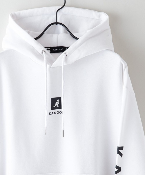 【KANGOL/カンゴール】フェイクレイヤード 袖プリント フードエンボスロゴ ビッグシルエット 裏起毛 フーディー プルオーバーパーカー（パーカー）｜KANGOL（カンゴール）