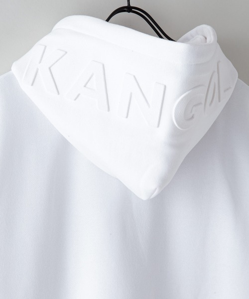 【KANGOL/カンゴール】フェイクレイヤード 袖プリント フードエンボスロゴ ビッグシルエット 裏起毛 フーディー プルオーバーパーカー（パーカー）｜KANGOL（カンゴール）