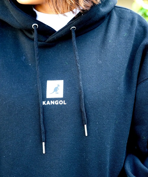 【KANGOL/カンゴール】フェイクレイヤード 袖プリント フードエンボスロゴ ビッグシルエット 裏起毛 フーディー プルオーバーパーカー（パーカー）｜KANGOL（カンゴール）
