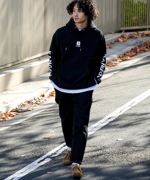 パーカー フーディ M~XL プルオーバー フェイクレイヤード セール】【KANGOL/カンゴール】フェイクレイヤード 袖プリント