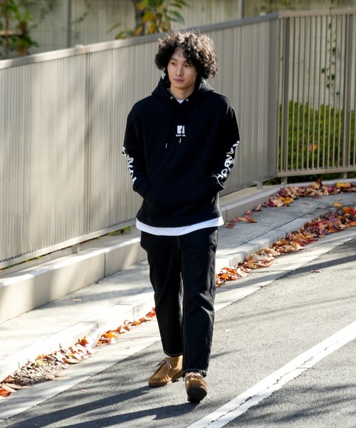 パーカー フーディ M~XL プルオーバー フェイクレイヤード セール】【KANGOL/カンゴール】フェイクレイヤード 袖プリント