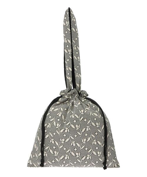 Samansa Mos2（サマンサ モスモス）の「花柄カットジャカード巾着バッグ（ハンドバッグ・レディース・ブラック/ベージュ・F）」の3枚目の写真