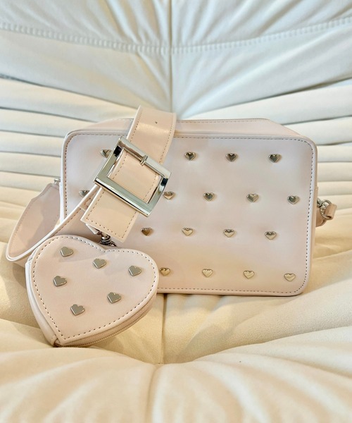 epine(エピヌ)の「e Heart pouch shoulder strap bag heart studs ver(ショルダーバッグ・レディース・ブラック/ピンク・FREE)」の12枚目の写真