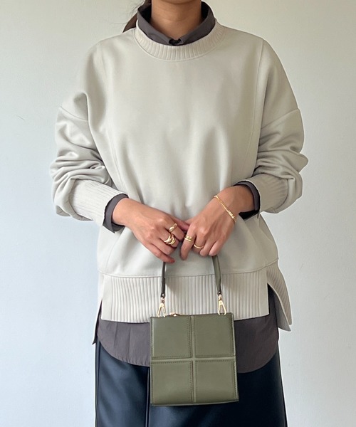 un dix cors(アンディコール)の「軽量ボンディングプルオーバー(スウェット・レディース・ブラック/アイボリー/オレンジ/グレイッシュベージュ・FREE)」の9枚目の写真