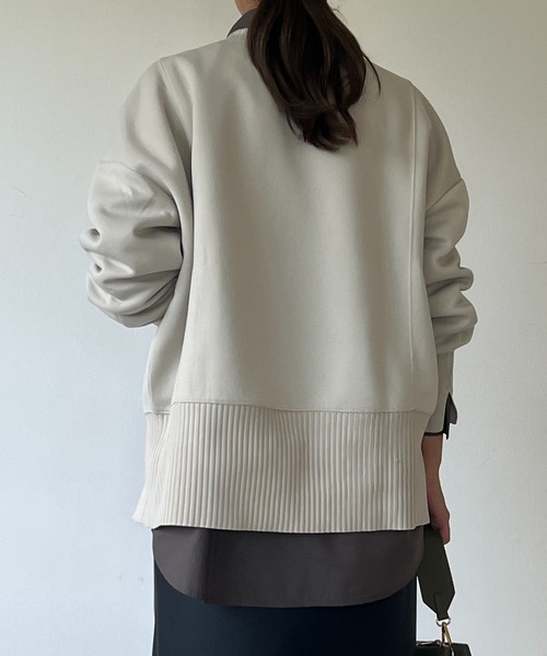 un dix cors(アンディコール)の「軽量ボンディングプルオーバー(スウェット・レディース・ブラック/アイボリー/オレンジ/グレイッシュベージュ・FREE)」の8枚目の写真