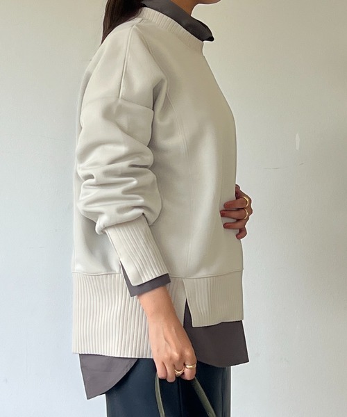 un dix cors(アンディコール)の「軽量ボンディングプルオーバー(スウェット・レディース・ブラック/アイボリー/オレンジ/グレイッシュベージュ・FREE)」の7枚目の写真