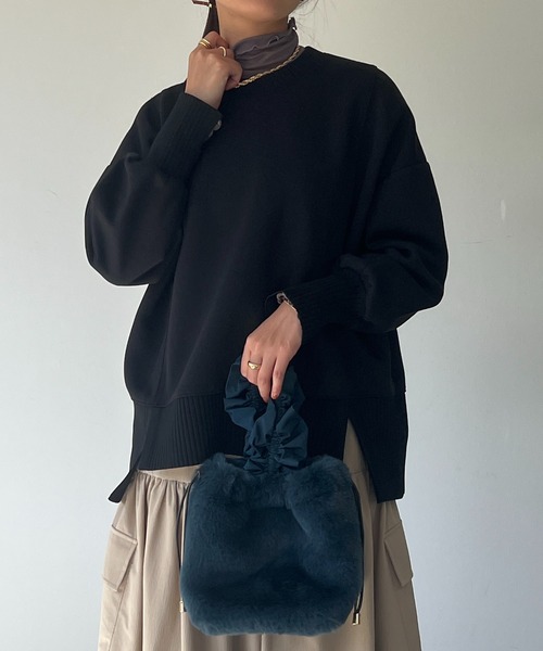 un dix cors(アンディコール)の「軽量ボンディングプルオーバー(スウェット・レディース・ブラック/アイボリー/オレンジ/グレイッシュベージュ・FREE)」の17枚目の写真