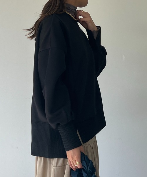 un dix cors(アンディコール)の「軽量ボンディングプルオーバー(スウェット・レディース・ブラック/アイボリー/オレンジ/グレイッシュベージュ・FREE)」の19枚目の写真