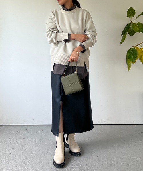 un dix cors(アンディコール)の「軽量ボンディングプルオーバー(スウェット・レディース・ブラック/アイボリー/オレンジ/グレイッシュベージュ・FREE)」の14枚目の写真