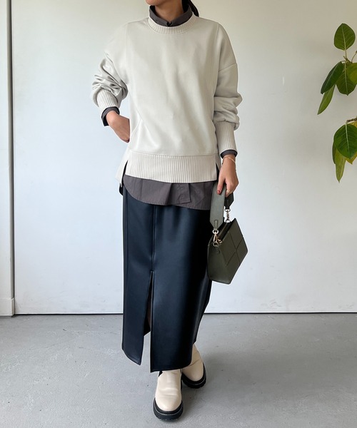 un dix cors(アンディコール)の「軽量ボンディングプルオーバー(スウェット・レディース・ブラック/アイボリー/オレンジ/グレイッシュベージュ・FREE)」の10枚目の写真