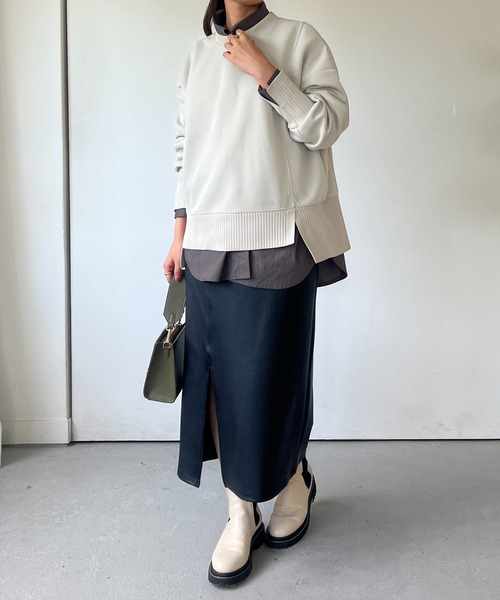 un dix cors(アンディコール)の「軽量ボンディングプルオーバー(スウェット・レディース・ブラック/アイボリー/オレンジ/グレイッシュベージュ・FREE)」の11枚目の写真