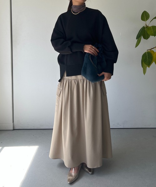 un dix cors(アンディコール)の「軽量ボンディングプルオーバー(スウェット・レディース・ブラック/アイボリー/オレンジ/グレイッシュベージュ・FREE)」の22枚目の写真