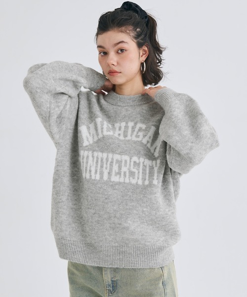 coca(coca)(コカ)の「アソートロゴ メランジニットトップス(ニット/セーター・レディース・チャコール/アイボリー/ライトグレー/ライトベージュ/グレイッシュベージュ・M/L)」の8枚目の写真