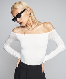 SIMPLE OFFSHOULDER CUTSAW/シンプルオフショルダーカットソー