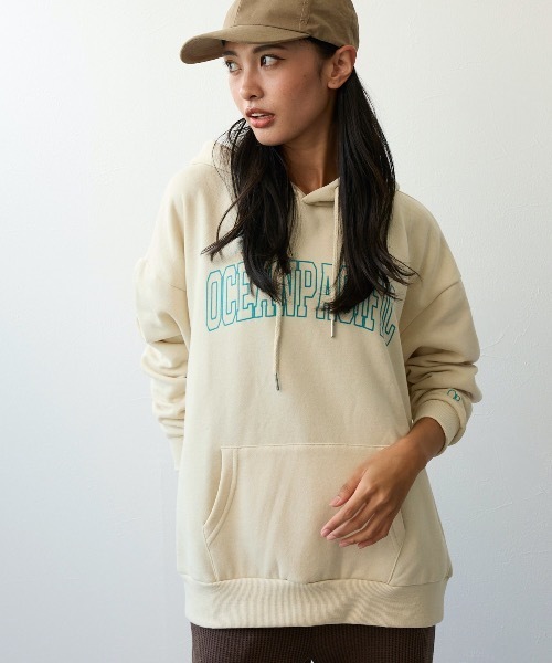 Ocean Pacific（オーシャンパシフィック）の「【OP:オーピー】ロゴスウェットパーカー 　フーディー（パーカー・メンズ・チャコール/アイボリー/グリーン/ベージュ/ヘザーグレー・MEDIUM/X-LARGE/LARGE）」の2枚目の写真