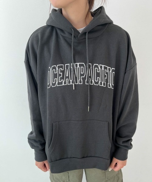 Ocean Pacific（オーシャンパシフィック）の「【OP:オーピー】ロゴスウェットパーカー 　フーディー（パーカー・メンズ・チャコール/アイボリー/グリーン/ベージュ/ヘザーグレー・MEDIUM/X-LARGE/LARGE）」の10枚目の写真