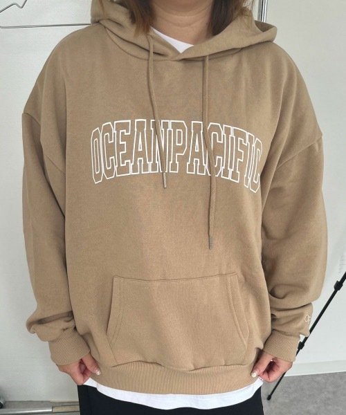 Ocean Pacific（オーシャンパシフィック）の「【OP:オーピー】ロゴスウェットパーカー 　フーディー（パーカー・メンズ・チャコール/アイボリー/グリーン/ベージュ/ヘザーグレー・MEDIUM/X-LARGE/LARGE）」の13枚目の写真