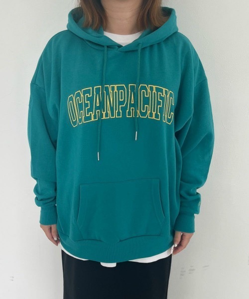 Ocean Pacific（オーシャンパシフィック）の「【OP:オーピー】ロゴスウェットパーカー 　フーディー（パーカー・メンズ・チャコール/アイボリー/グリーン/ベージュ/ヘザーグレー・MEDIUM/X-LARGE/LARGE）」の16枚目の写真