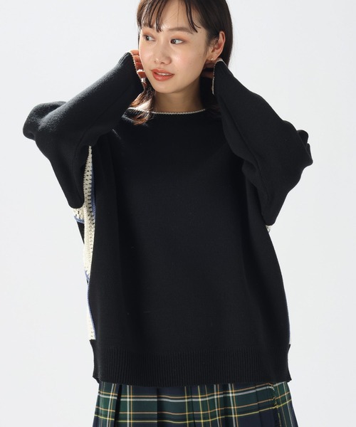 niko and...（ニコアンド）の「サイドクロシェニットプルオーバー（ニット/セーター・レディース・アイボリー/グリーン/ブラック/オフホワイト・LARGE/MEDIUM）」の21枚目の写真