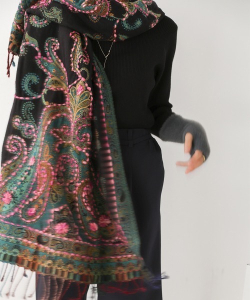 Bou Jeloud（ブージュルード）の「インド刺繍ストール（ストール/ショール・レディース・イエロー/グリーン/ベージュ/ネイビー・ONESIZE）」の15枚目の写真