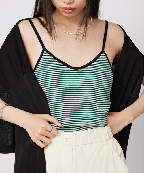 MILLER（ミラー）の「【Robert P. Miller】カップ付キャミソール RM211-247※（キャミソール・レディース・パープル/オフホワイト/グリーン/ネイビー/アイボリー/ブルー/ダークネイビー・FREE）」の4枚目の写真