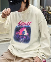 【Disney Villains】別注 ディズニー ヴィランズ ピグメント加工 ヴィンテージライクデザイン ビッグシルエット長袖Tシャツ