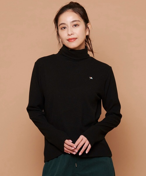 Arnold Palmer（アーノルドパーマー）の「リブ タートルネック プルオーバー（ニット/セーター・レディース・ブラック/アイボリー・M/S/L）」の2枚目の写真