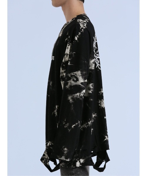 semantic design(セマンティックデザイン)の「【コットン100%】セマンティックデザイン×PSYCHONATION チェーンアイコンダメージ クルー長袖Tシャツ(Tシャツ/カットソー・メンズ・ホワイト×ブラック/ブラック/ホワイト・MEDIUM/LARGE)」の14枚目の写真