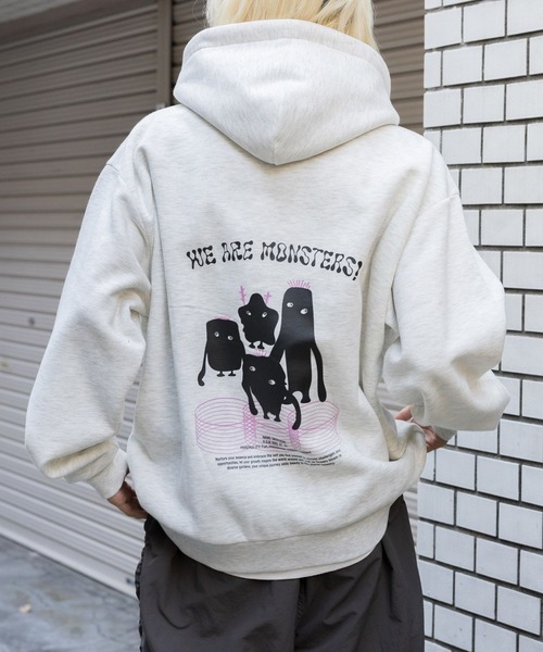 【セール】【UNISEX】GROVE×ALAND／GVモンスターモチーフフーディー（裏起毛） / グローブ/ 2988734（パーカー）｜ALAND（エーランド）